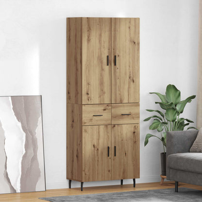 Vysoký Bufet 2 Ks Artisanový Dub 69,5 X 34 X 180 Cm