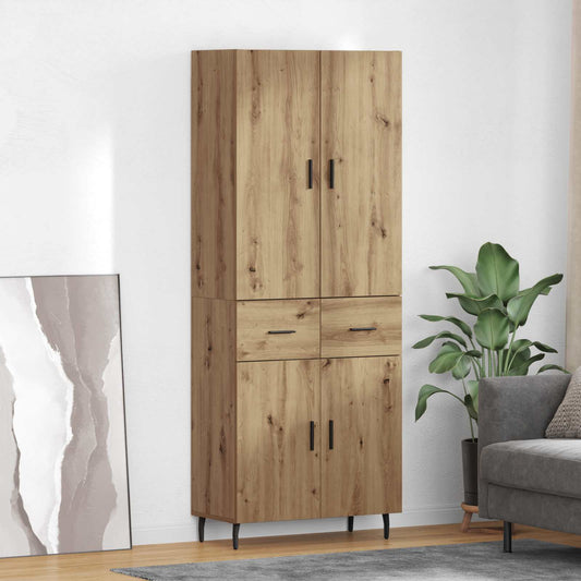 Vysoký Bufet 2 Ks Artisanový Dub 69,5 X 34 X 180 Cm