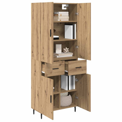 Vysoký Bufet 2 Ks Artisanový Dub 69,5 X 34 X 180 Cm