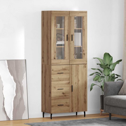 Vysoký Bufet 2 Ks Artisanový Dub 69,5 X 34 X 180 Cm