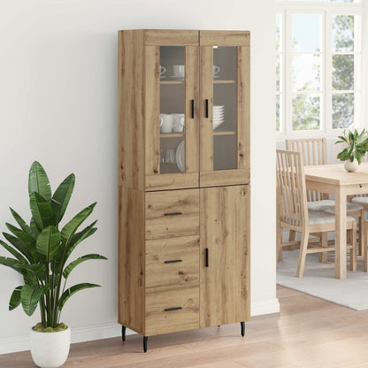 Vysoký Bufet 2 Ks Artisanový Dub 69,5 X 34 X 180 Cm