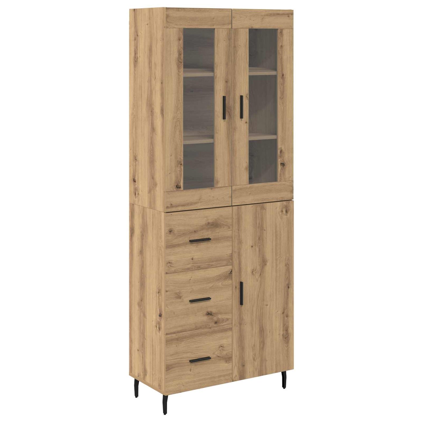 Vysoký Bufet 2 Ks Artisanový Dub 69,5 X 34 X 180 Cm