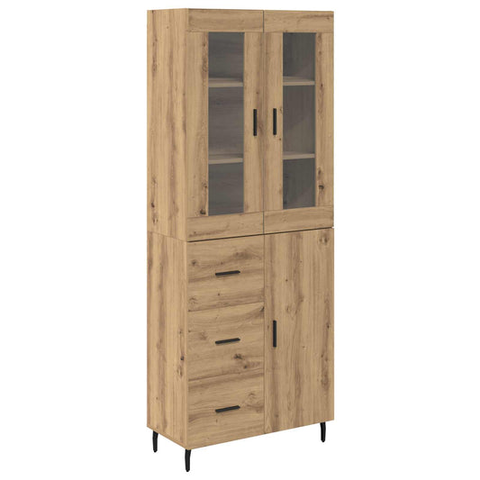 Vysoký Bufet 2 Ks Artisanový Dub 69,5 X 34 X 180 Cm