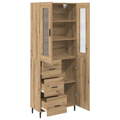 Vysoký Bufet 2 Ks Artisanový Dub 69,5 X 34 X 180 Cm