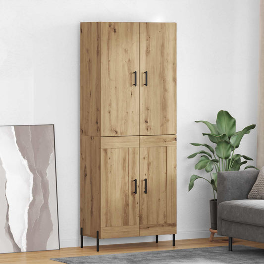 Vysoký Bufet Artisanový Dub 69,5 X 34 X 180 Cm Kompozitní Dřevo