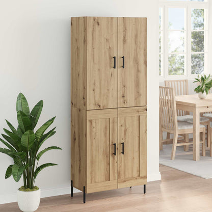 Vysoký Bufet Artisanový Dub 69,5 X 34 X 180 Cm Kompozitní Dřevo