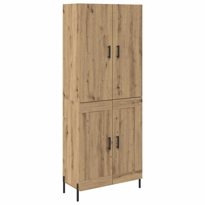 Vysoký Bufet Artisanový Dub 69,5 X 34 X 180 Cm Kompozitní Dřevo
