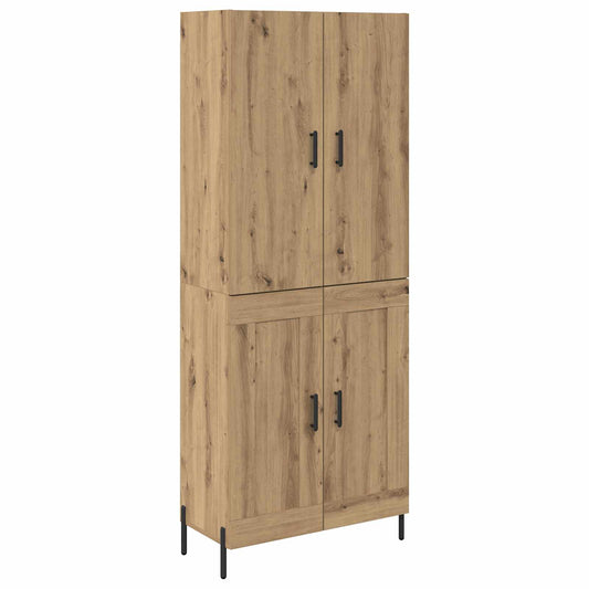Vysoký Bufet Artisanový Dub 69,5 X 34 X 180 Cm Kompozitní Dřevo