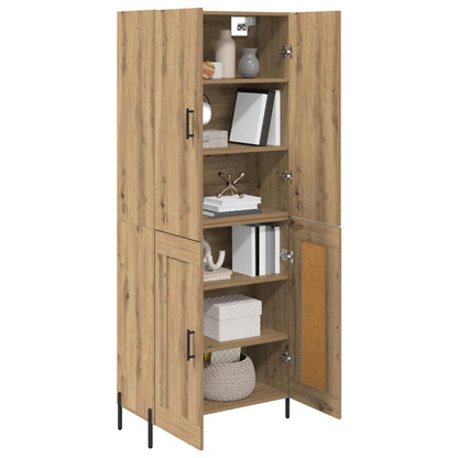Vysoký Bufet Artisanový Dub 69,5 X 34 X 180 Cm Kompozitní Dřevo