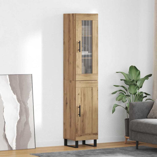 Vysoký Bufet Artisanový Dub 34,5 X 34 X 180 Cm Kompozitní Dřevo