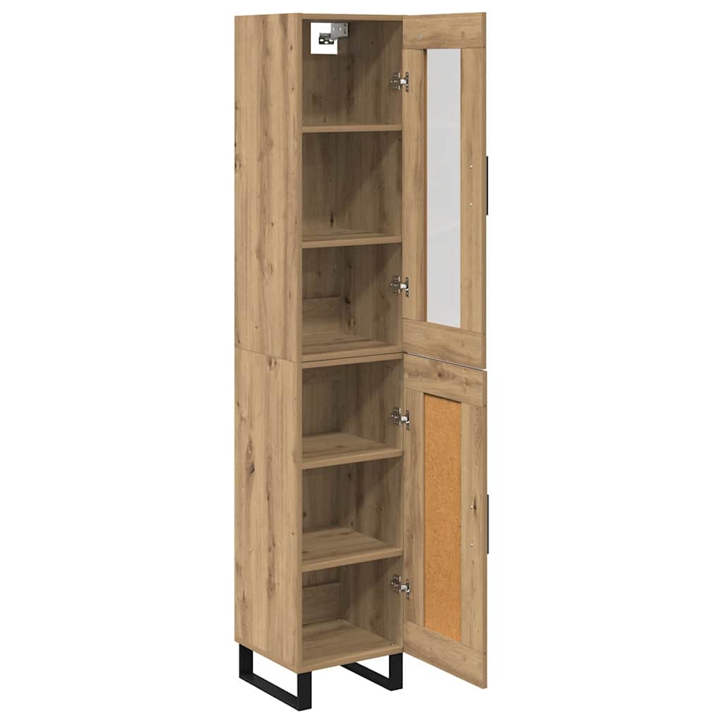 Vysoký Bufet Artisanový Dub 34,5 X 34 X 180 Cm Kompozitní Dřevo