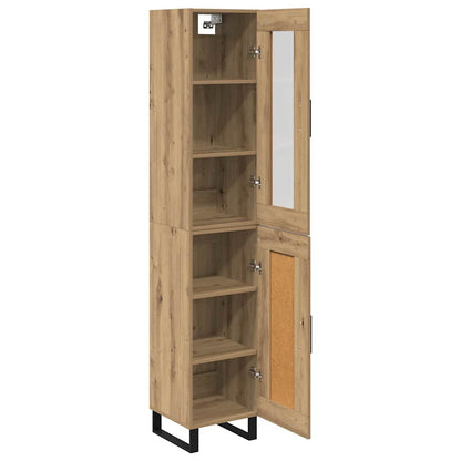 Vysoký Bufet Artisanový Dub 34,5 X 34 X 180 Cm Kompozitní Dřevo