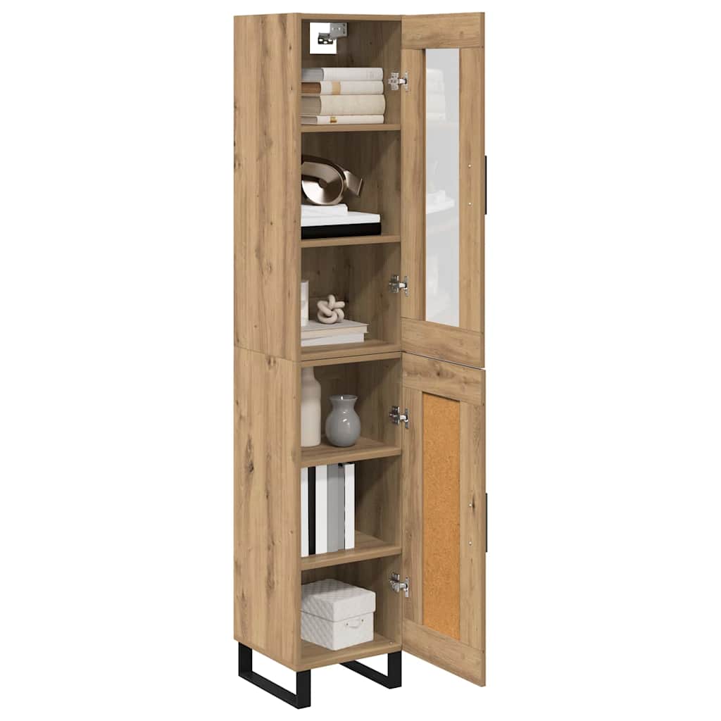 Vysoký Bufet Artisanový Dub 34,5 X 34 X 180 Cm Kompozitní Dřevo