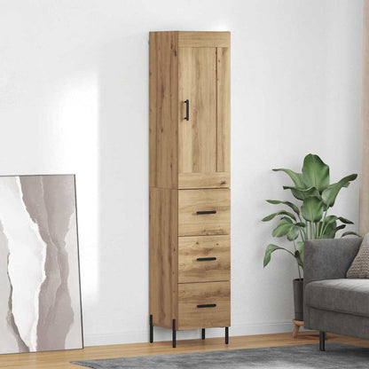 Vysoký Bufet Artisanový Dub 34,5 X 34 X 180 Cm Kompozitní Dřevo