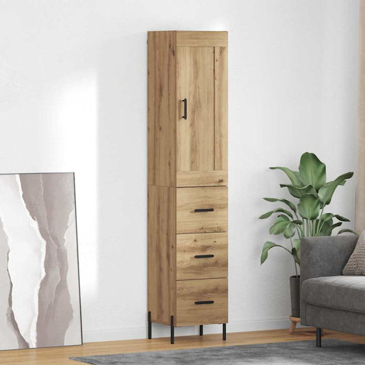 Vysoký Bufet Artisanový Dub 34,5 X 34 X 180 Cm Kompozitní Dřevo
