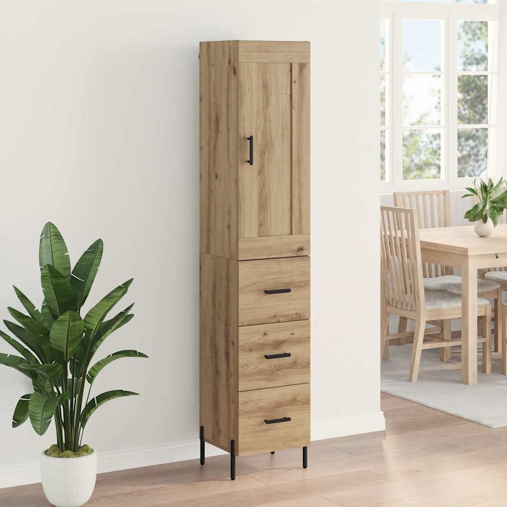 Vysoký Bufet Artisanový Dub 34,5 X 34 X 180 Cm Kompozitní Dřevo