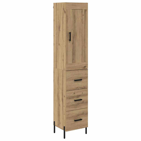 Vysoký Bufet Artisanový Dub 34,5 X 34 X 180 Cm Kompozitní Dřevo