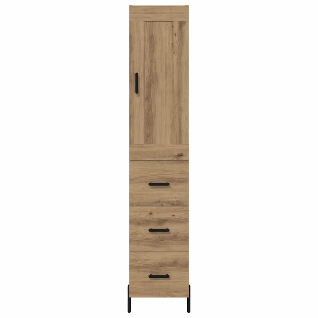 Vysoký Bufet Artisanový Dub 34,5 X 34 X 180 Cm Kompozitní Dřevo
