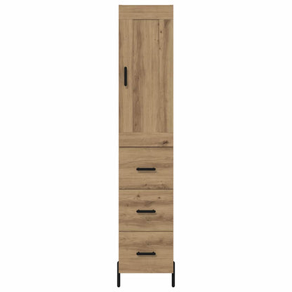 Vysoký Bufet Artisanový Dub 34,5 X 34 X 180 Cm Kompozitní Dřevo