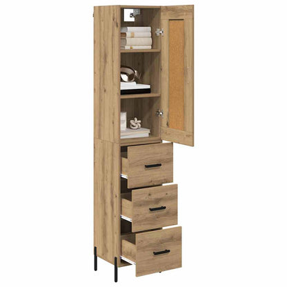 Vysoký Bufet Artisanový Dub 34,5 X 34 X 180 Cm Kompozitní Dřevo