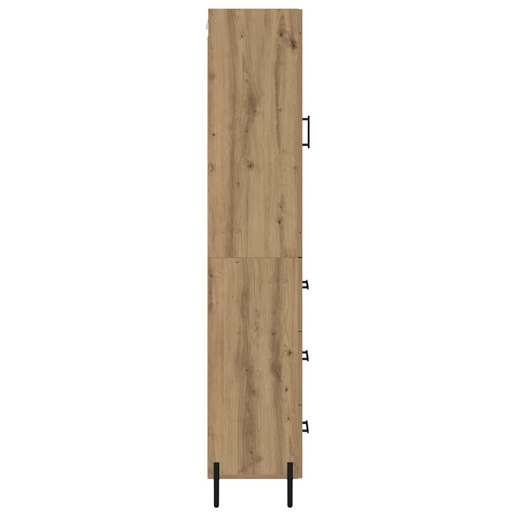 Vysoký Bufet Artisanový Dub 34,5 X 34 X 180 Cm Kompozitní Dřevo