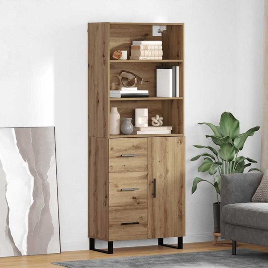 Vysoký Bufet 2 Ks Artisanový Dub 69,5 X 34 X 180 Cm