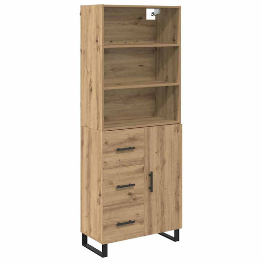 Vysoký Bufet 2 Ks Artisanový Dub 69,5 X 34 X 180 Cm