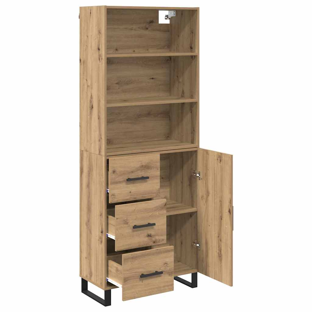 Vysoký Bufet 2 Ks Artisanový Dub 69,5 X 34 X 180 Cm