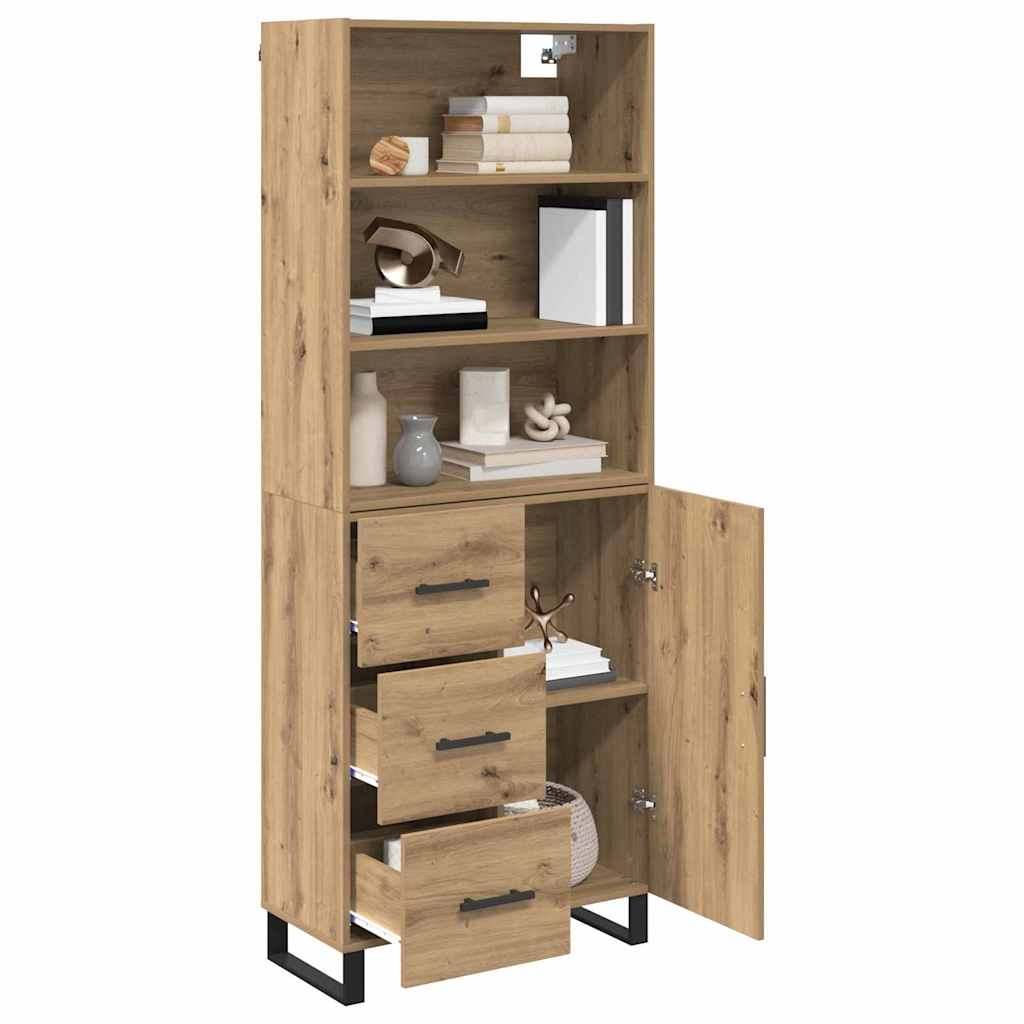 Vysoký Bufet 2 Ks Artisanový Dub 69,5 X 34 X 180 Cm