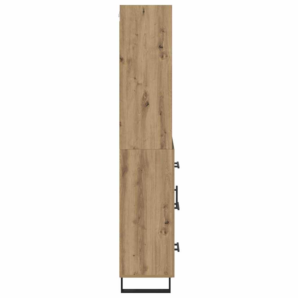 Vysoký Bufet 2 Ks Artisanový Dub 69,5 X 34 X 180 Cm