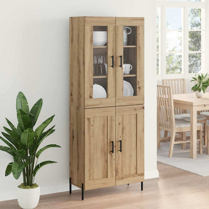 Vysoký Bufet Artisanový Dub 69,5 X 34 X 180 Cm Kompozitní Dřevo