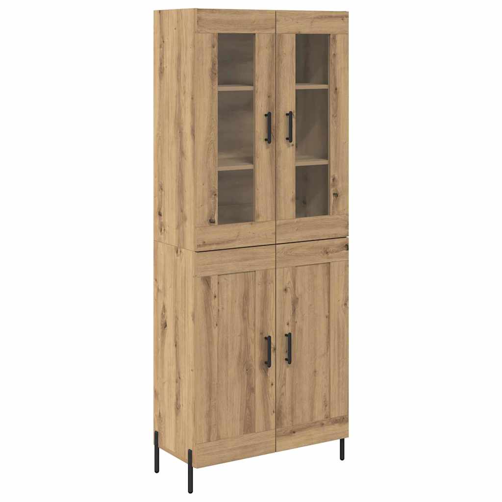Vysoký Bufet Artisanový Dub 69,5 X 34 X 180 Cm Kompozitní Dřevo