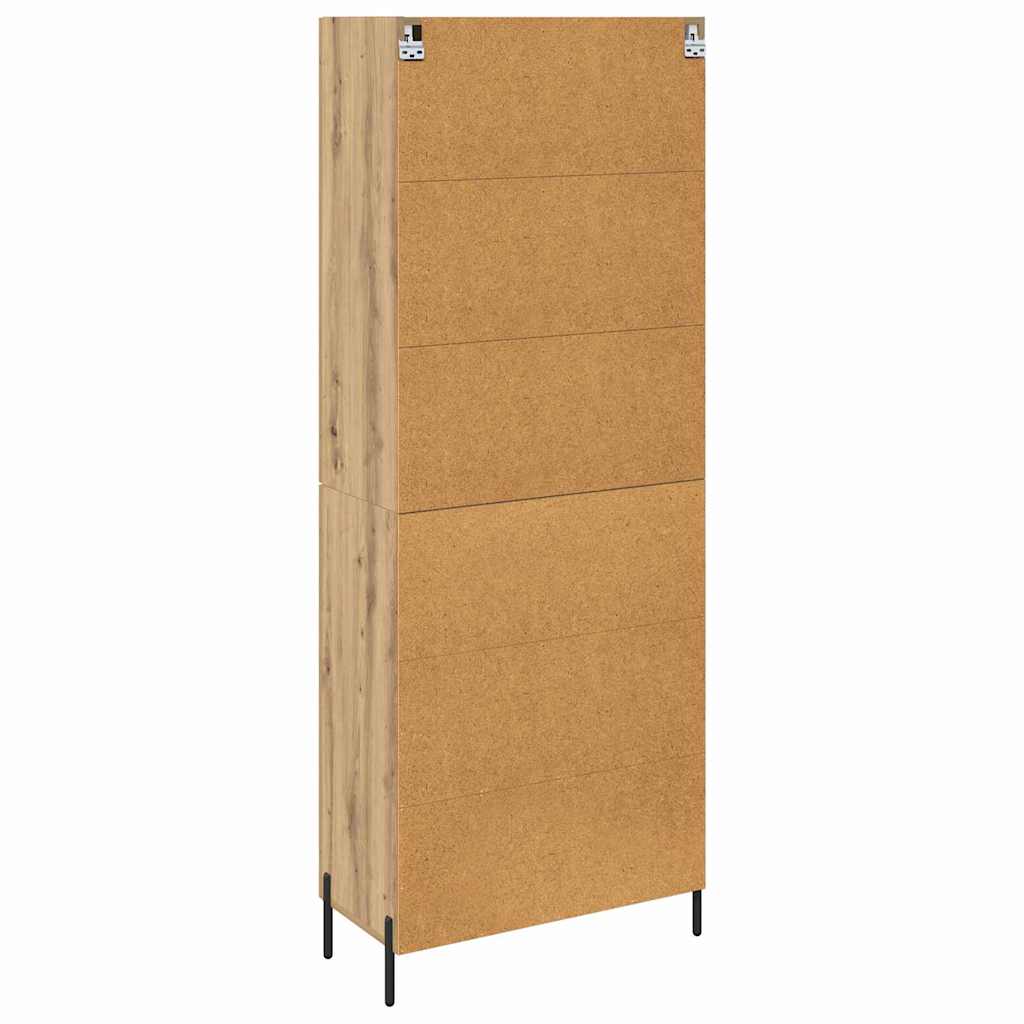 Vysoký Bufet Artisanový Dub 69,5 X 34 X 180 Cm Kompozitní Dřevo