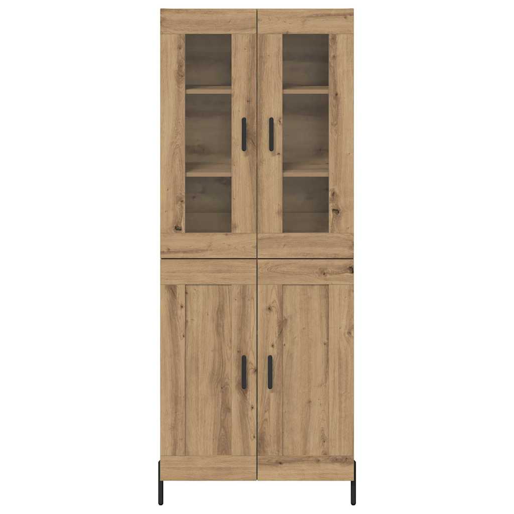 Vysoký Bufet Artisanový Dub 69,5 X 34 X 180 Cm Kompozitní Dřevo