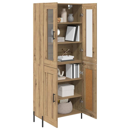 Vysoký Bufet Artisanový Dub 69,5 X 34 X 180 Cm Kompozitní Dřevo