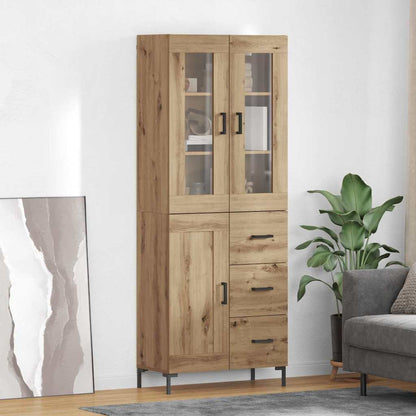 Vysoký Bufet 2 Ks Artisanový Dub 69,5 X 34 X 180 Cm