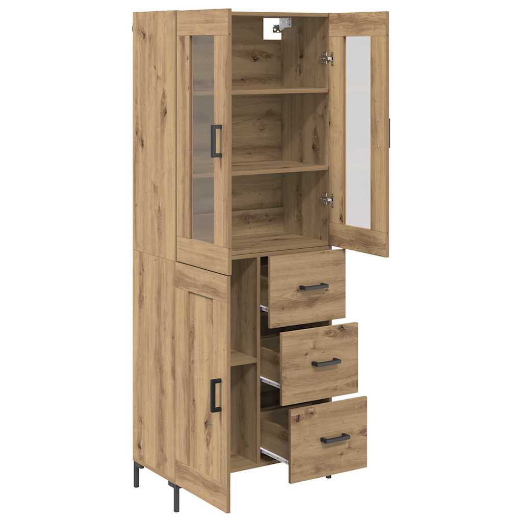 Vysoký Bufet 2 Ks Artisanový Dub 69,5 X 34 X 180 Cm