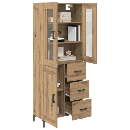 Vysoký Bufet 2 Ks Artisanový Dub 69,5 X 34 X 180 Cm