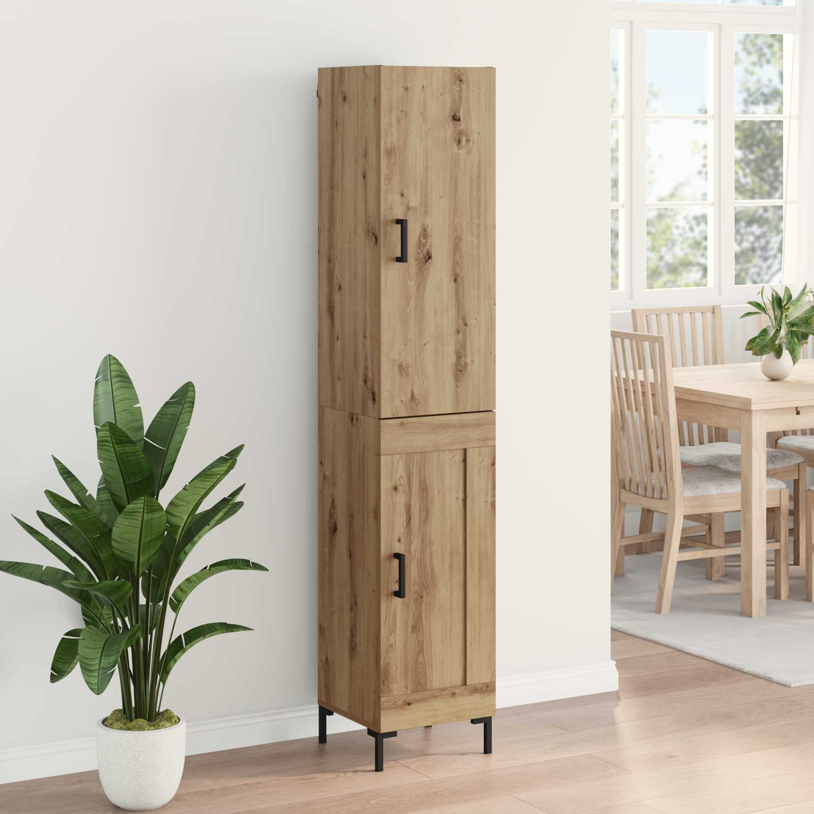Vysoký Bufet Artisanový Dub 34,5 X 34 X 180 Cm Kompozitní Dřevo