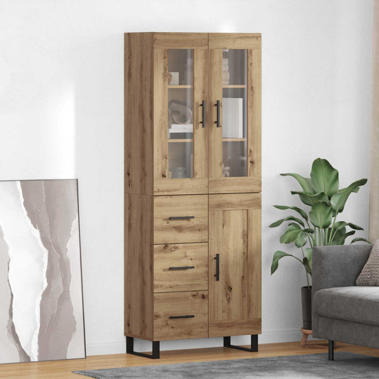 Vysoký Bufet 2 Ks Artisanový Dub 69,5 X 34 X 180 Cm