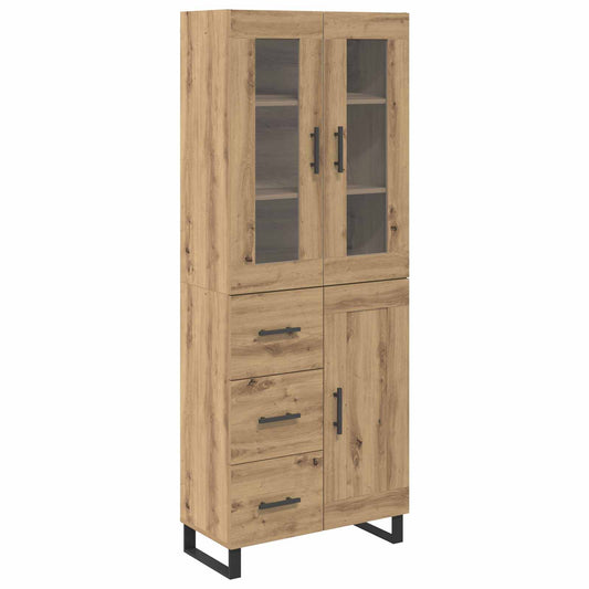 Vysoký Bufet 2 Ks Artisanový Dub 69,5 X 34 X 180 Cm