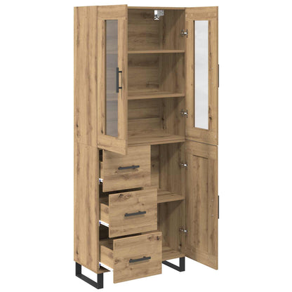 Vysoký Bufet 2 Ks Artisanový Dub 69,5 X 34 X 180 Cm