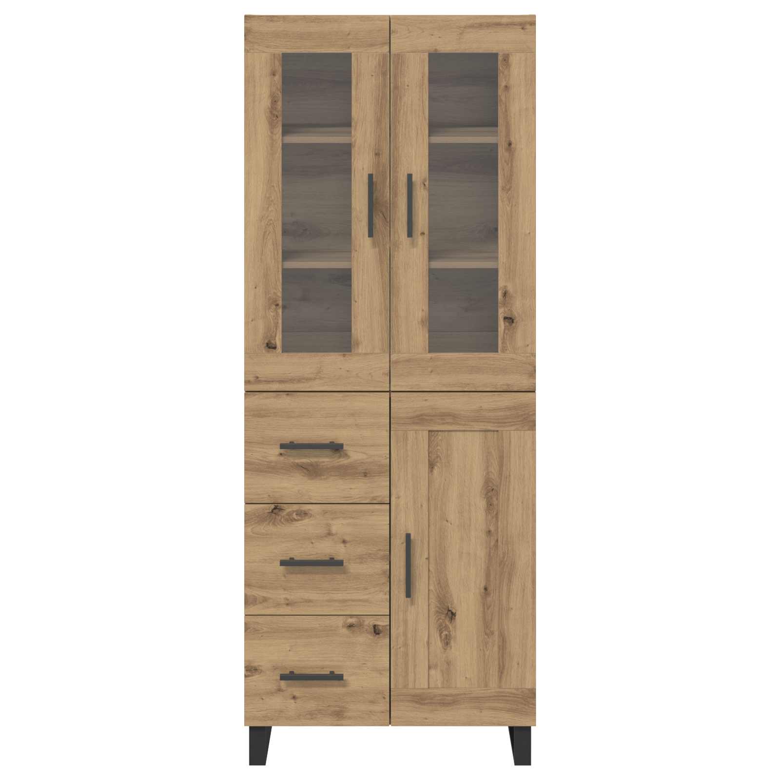 Vysoký Bufet 2 Ks Artisanový Dub 69,5 X 34 X 180 Cm