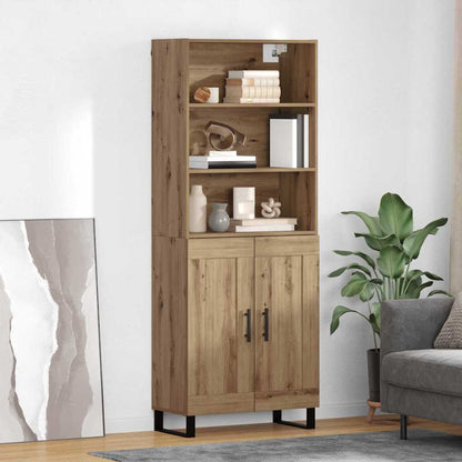 Vysoký Bufet 2 Ks Artisanový Dub 69,5 X 34 X 180 Cm