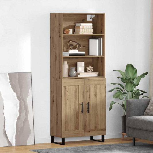 Vysoký Bufet 2 Ks Artisanový Dub 69,5 X 34 X 180 Cm