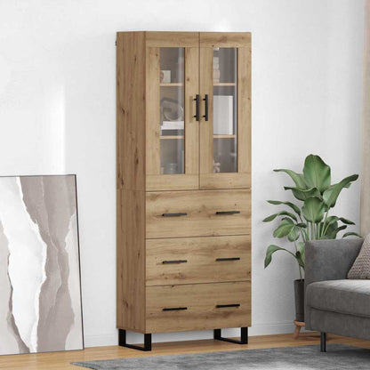 Vysoký Bufet 2 Ks Artisanový Dub 69,5 X 34 X 180 Cm