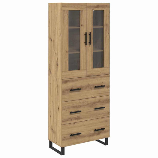 Vysoký Bufet 2 Ks Artisanový Dub 69,5 X 34 X 180 Cm