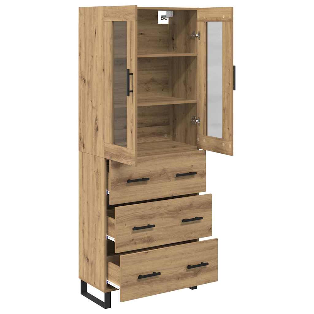 Vysoký Bufet 2 Ks Artisanový Dub 69,5 X 34 X 180 Cm