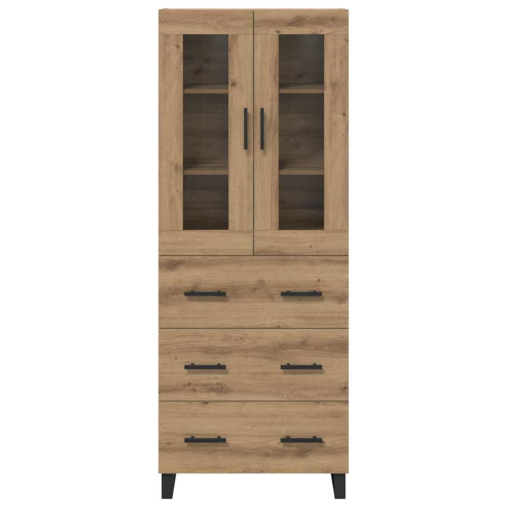 Vysoký Bufet 2 Ks Artisanový Dub 69,5 X 34 X 180 Cm