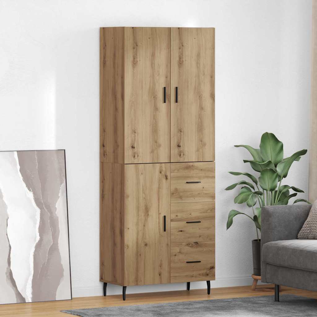 Vysoký Bufet 2 Ks Artisanový Dub 69,5 X 34 X 180 Cm